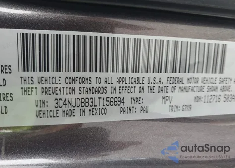 2020 Jeep Compass Latitude 4X4 from USA, damaged, VIN 3C4NJDBB3LT156694